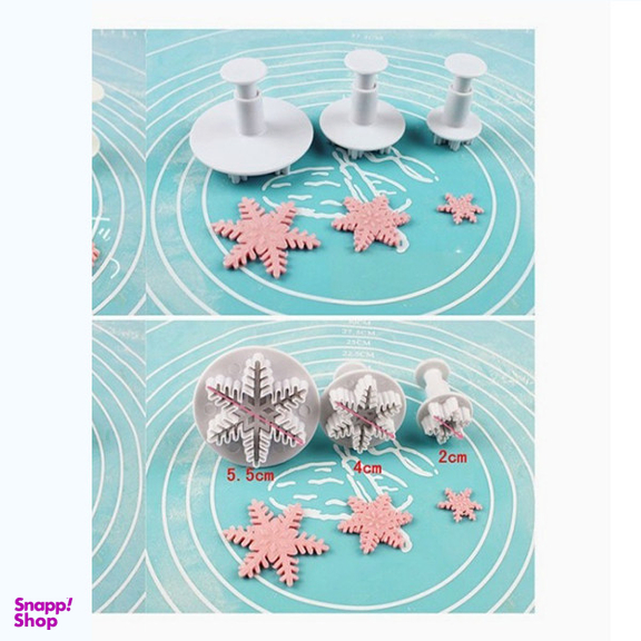 کاتر فشاری شیرینی پزی پلاستیکی به گز مدل برف مجموعه 3 عددی