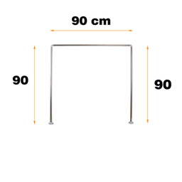 میله پرده حمام پیسو مدل U سایز 90x90 سانتی متر