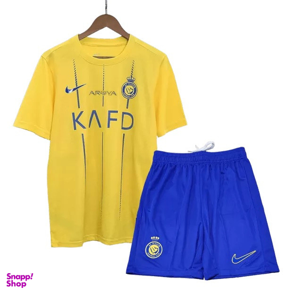 ست تیشرت و شلوارک ورزشی مردانه مدل النصر عربستان Home 2024