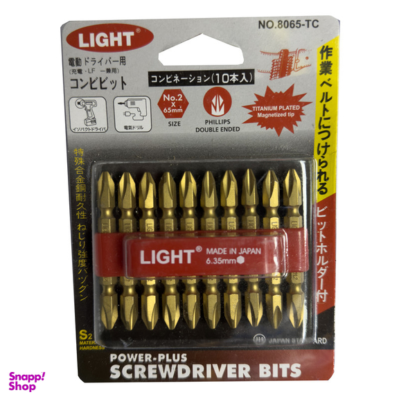 سری پیچ گوشتی دو سر چهار سو لایت مدل کوتاه کد SMT-LIGHT-JAPAN-8065-TC بسته 10 عددی