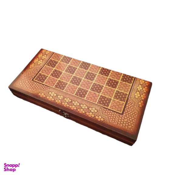 شطرنج و تخته نرد چوب روس طرح خاتم کد 019