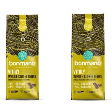 دانه قهوه بن مانو مدل اسپرسو ویتالی وزن 500 گرم بسته ۲ عددی