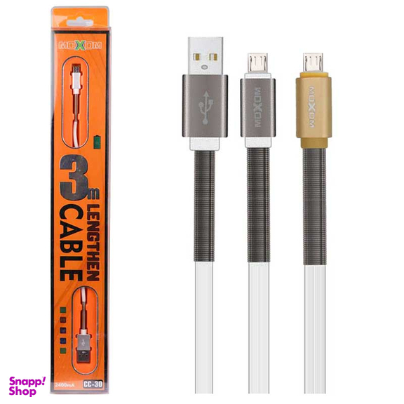 کابل دیتا MicroUSB به Lightning موکسوم مدل Moxom CC-30 طول 3 متر