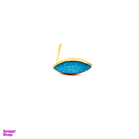 گوشواره میخی طلا 18 عیار زنانه مدل میناکاری فیروزه ای کد 145001
