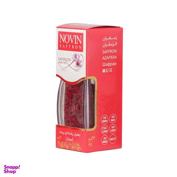 زعفران رشته ای بریده ممتاز آذین نوین زعفران وزن ۴ گرم
