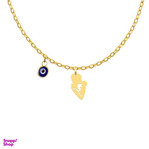 گردنبند طلا 18 عیار دخترانه کرابو طرح مادر و فرزند مدل Kr11086