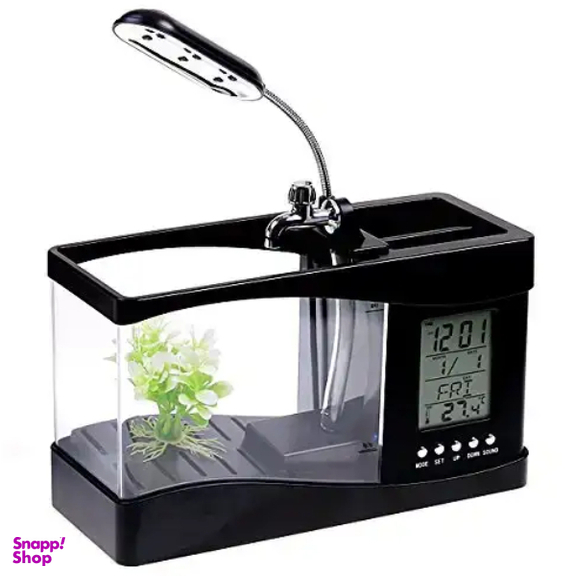 آکواریوم و ساعت دیجیتال رومیزی مدل USB
