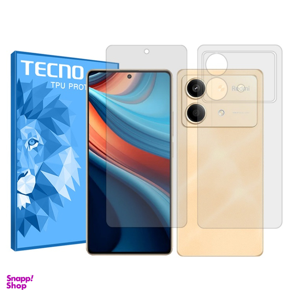 محافظ صفحه نمایش شفاف گوشی موبایل تکنو مناسب برای شیائومی Redmi Note 13R Pro به همراه محافظ پشت گوشی