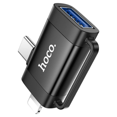 مبدل OTG لایتینک و تایپ سی به usb هوکو UA31ّF