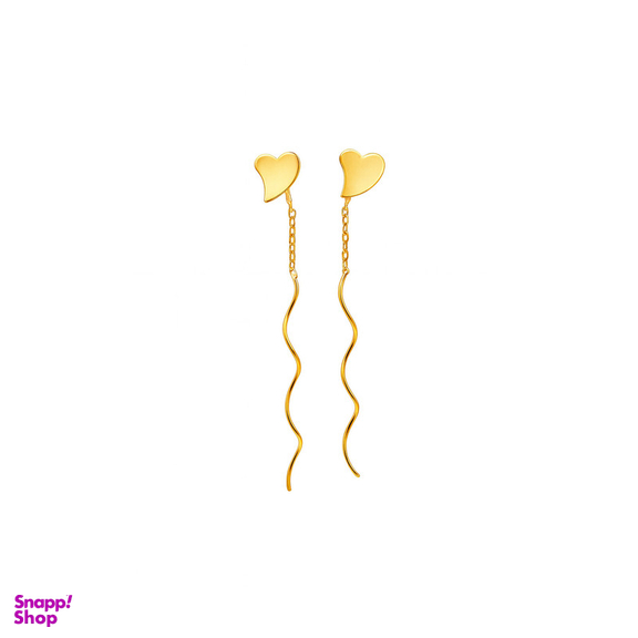 گوشواره بخیه ای طلا 18 عیار زنانه زرلاین مدل قلب کد E-500040