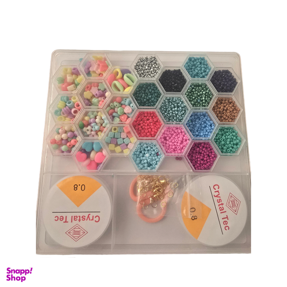 پک دستبند سازی طرح crystal tec مدل کندوی رنگین کمان