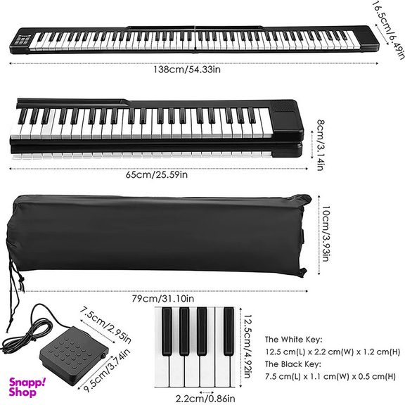 پیانو دیجیتال مدل Foldable 88 Keys Pro Edition