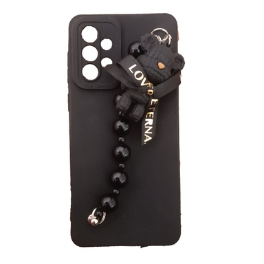 قاب گوشی موبایل مدل خرسی کد 111 مناسب سامسونگ Galaxy A73 به همراه بند آویز مرواریدی