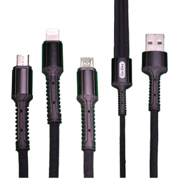 کابل تبدیل USB به microUSB/USB-C/ لایتنینگ گو-دس مدل GD-UC511 طول 1.2 متر