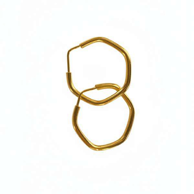 گوشواره طلا 18 عیار زنانه مدل شش ضلعی کد 1170