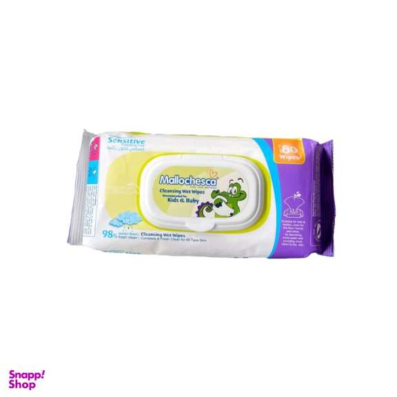 دستمال مرطوب کودک مالوچسکا مدل Sensitive بسته 80 عددی