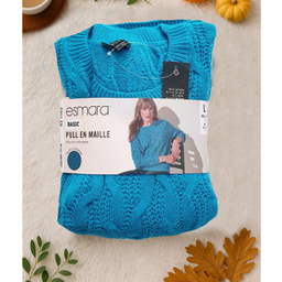 پلیور بافت زنانه اسمارا کد Z-YR54 رنگ آبی