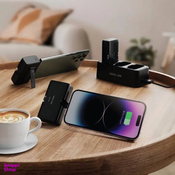 داک پاوربانک سه عددی گرین لاین مدل GN3IN1PB5KBk ظرفیت 15000 میلی‌ آمپر ساعت