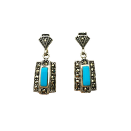 گوشواره نقره 925 عیار زنانه طرح نگین آبی کد EAR 001213