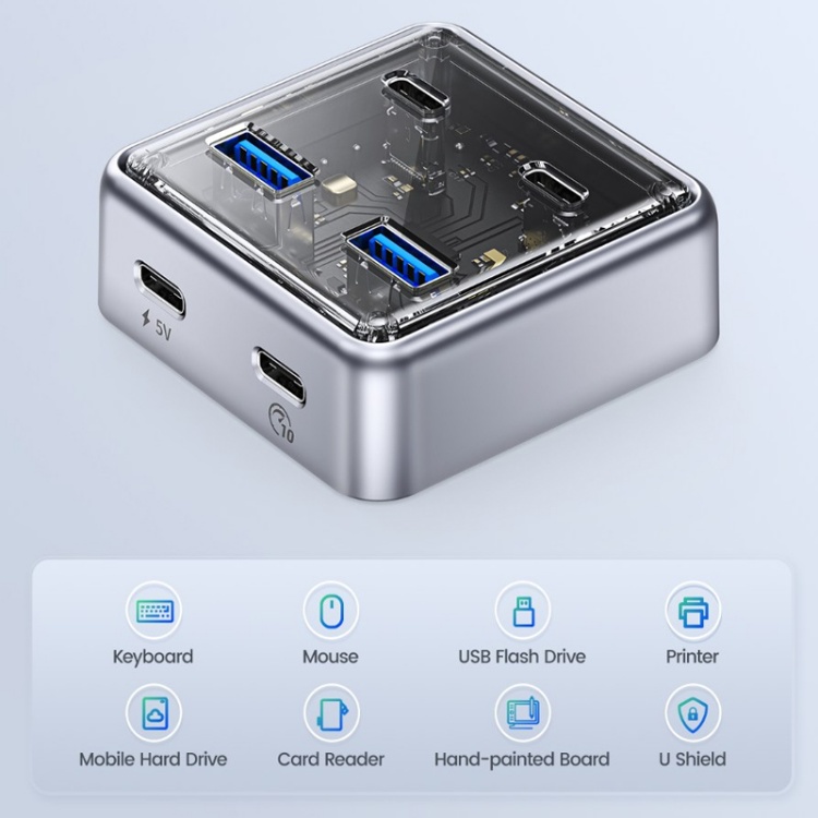 USB هاب 4 پورت Type-C اوریکو مدل XHJ2U2C-G2