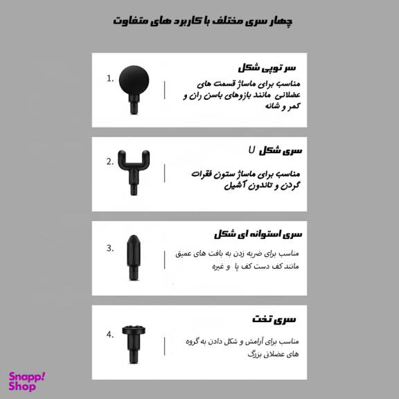 ماساژور تفنگی شارژی مدل ماساژگان
