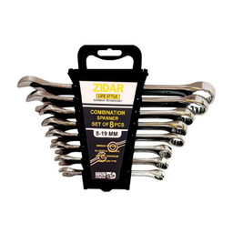 آچار یکسر تخت و یکسر رینگی زیدار کد 2030018 بسته 8 عددی