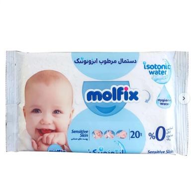 دستمال مرطوب مولفیکس مدل Sensitive Skin بسته 20 عددی