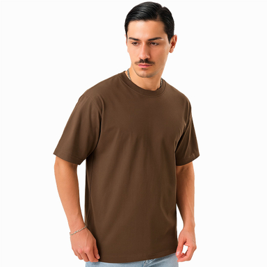 تیشرت مردانه مدل Basic رنگ قهوه ای شکلاتی