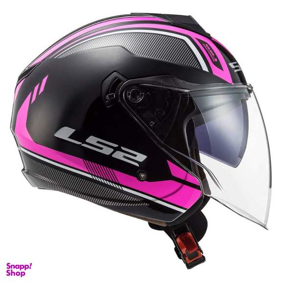 کلاه کاسکت ال اس تو مدل OF573 Twister II Black Pink Shine به همراه کاور