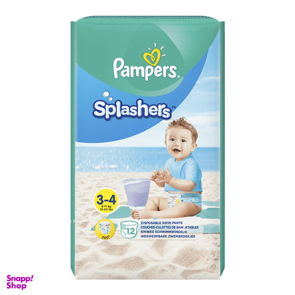 پوشک کودک استخری پمپرز مدل استخری سایز 4-3 بسته 12 عددی