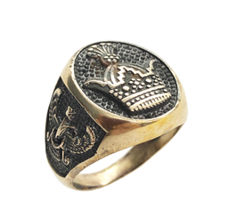 انگشتر مردانه گالری عزیزی مدل تاج بزرگ