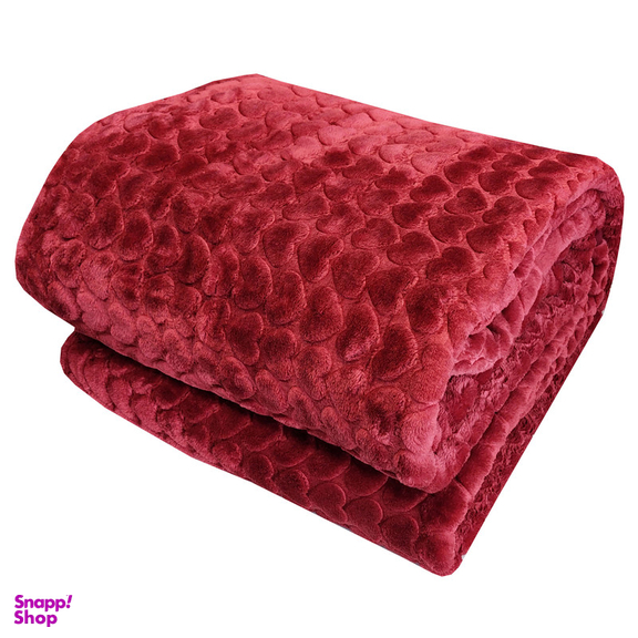 پتو دو نفره نرمینه بافت مدل نگین طرح قلبی سایز 215x235 سانتی متر
