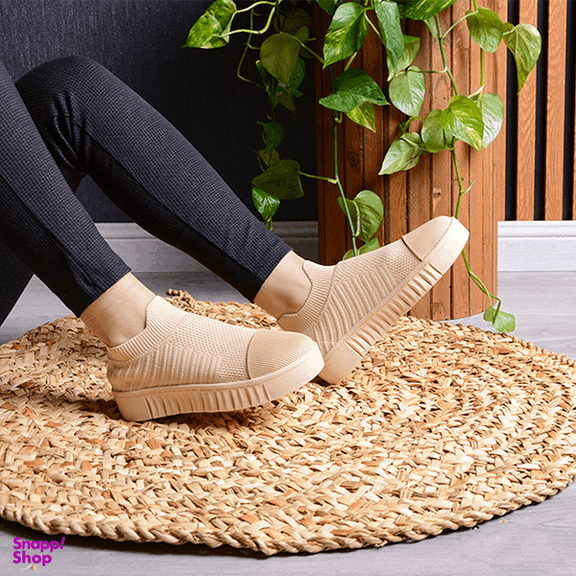 کفش زنانه مدل کشبافت کد 1111 رنگ نسکافه ای