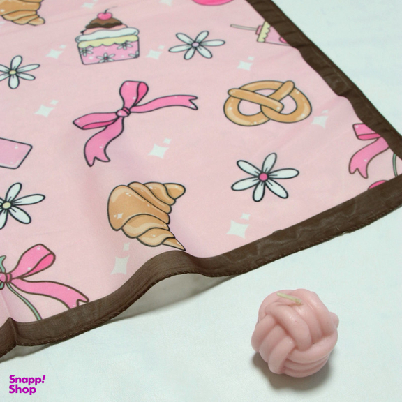 روسری دخترانه آنالیا مدل نخی طرح کروسان کد 10185