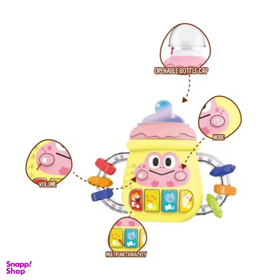 جغجغه و دندانگیر موزیکال قورباغه مدل شیشه شیر کد 71-368