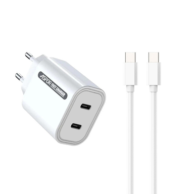شارژر دیواری 45 وات آسپور مدل A807 به همراه کابل USB-C