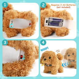 عروسک ناب سل مدل سگ پولیشی فرفری پاکوتاه موزیکال ارتفاع 15 سانتی متر