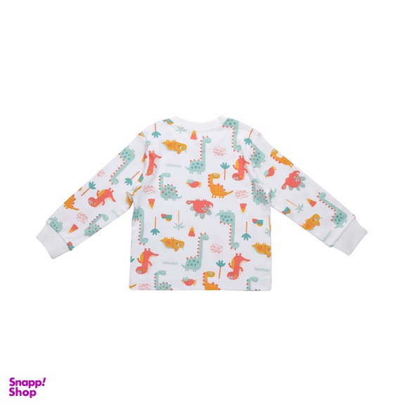 ست بلوز و شلوار طرح دایناسور کد 24204 رنگ نارنجی