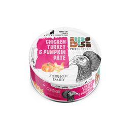 کنسرو غذای گربه بالغ دی پی اس مدل پته طعم مرغ و بوقلمون و کدو وزن 200 گرم