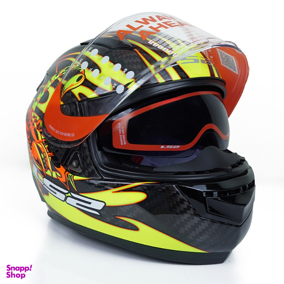 کلاه کاسکت ال اس تو مدل FF801 Scorpion Black Yellow به همراه کاور