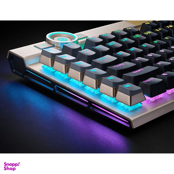 کیبورد باسیم مکانیکال مخصوص بازی کورسیر مدل K100 RGB Midnight Gold
