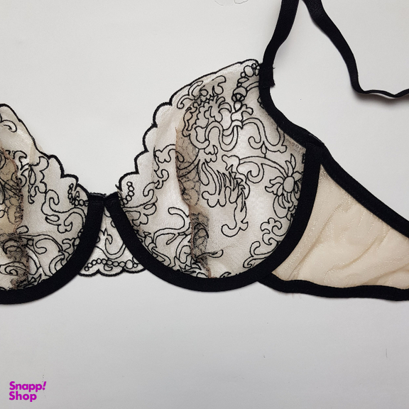 ست سوتین و شورت زنانه برتا مدل توری کد 2020OZB رنگ نسکافه ای