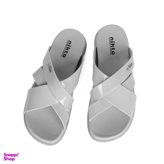 دمپایی زنانه نیکتا مدل رز رنگ طوسی