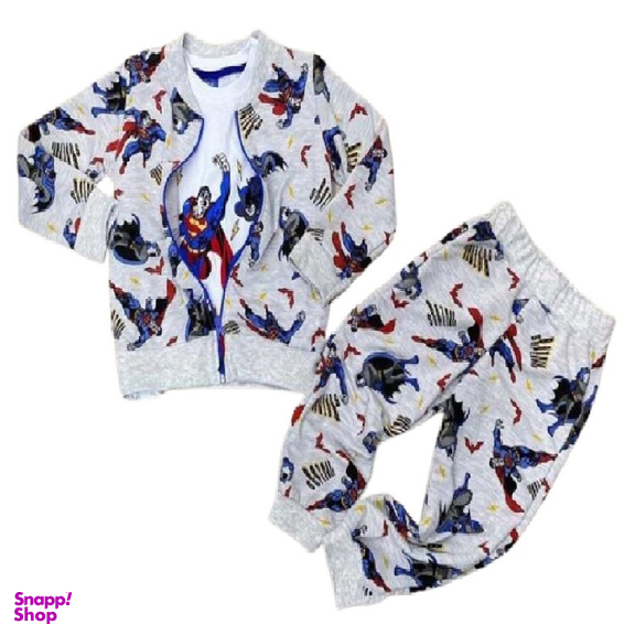 ست سویشرت و بلوز آستین بلند و شلوار پسرانه طرح بتمن