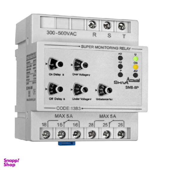 رله سوپر کنترل فاز شیوا امواج مدل SMB-5P کد 13B3 بسته 5 عددی