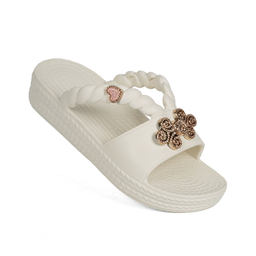 دمپایی زنانه شیما مدل فانتزی رنگ سفید