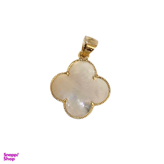 پلاک گردنبند طلا 18 عیار زنانه طرح ونکلیف صدف سفید کد 2210