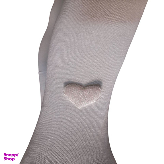 جوراب شلواری دخترانه تابش ایران پود مدل نخ پنبه طرح ghalb.sefid