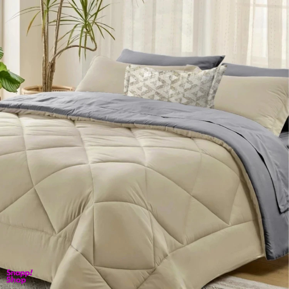 سرویس روتختی 7 تکه دو نفره نوپه هوم مدل P19 به همراه روبالشی طرح دار