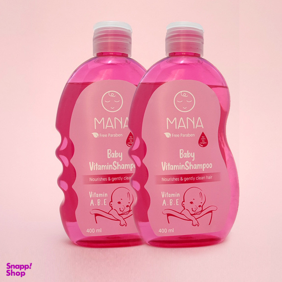 شامپو بچه مانا مدل ویتامینه حجم 400 میلی لیتر مجموعه 2 عددی